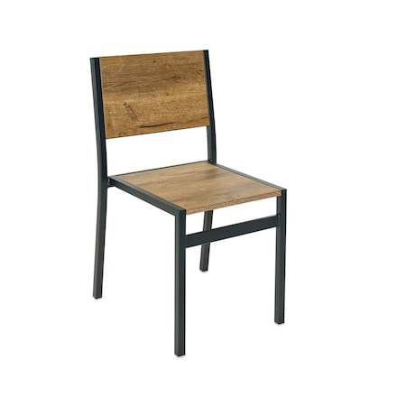 Bfm Seating Chester Chair - Knotty Pine Relic Seat & Back - Steel Frame - Sand Black 102CKPR-SB