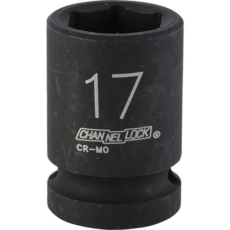 Channellock 1/2'' Drive 17 mm 6-Point Shallow Metric Impact Socket 315052