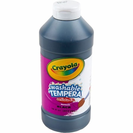 Crayola Artista II Washable Tempera Paint, 16 fl oz, Black 543115051