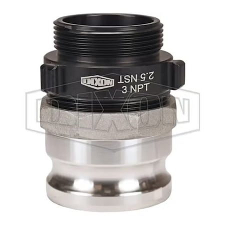 Dixon Type F Swivel Adapter, 3 x 2-1/2 in, Male Adapter x Male NST NH, Aluminum 3025-F-ALNST