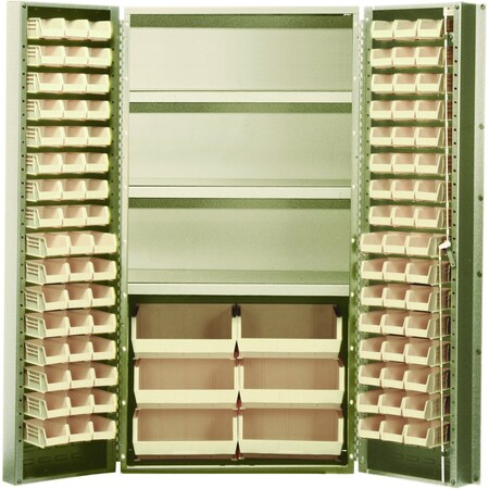 Quantum Storage Systems BEIGE STORAGE CABINET W/102 IVORY BINS QSC-BG-36SIV