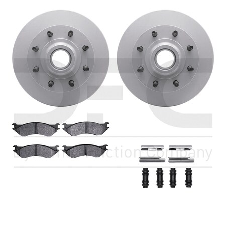 Dynamic Friction Co DFC GEOSPEC Coated Rotor- Heavy Duty Brake Pad includes Hardware 4412-54010
