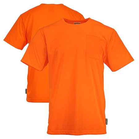 Dome75 Safety Shirt, Enhanced Visibility, Poly/Jersey, HiVis Orange, XL DSS2601