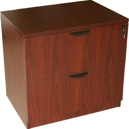 Boss 31" W 2 Drawer File Cabinet, Mahogany, Letter/Legal N112-M
