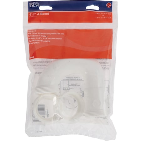 Do It Best 1-1/2'' White Plastic J-Bend with Reducer Washer DIB20661
