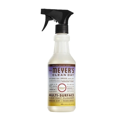 Method Mrs. Meyer's Clean Day Everyday Cleaner, 16 fl-oz Bottle, Liquid, Compassion Flower, Colorless 11384