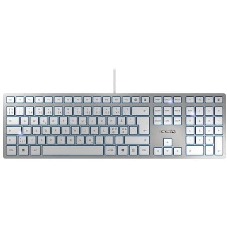 Cherry Americas CHERRY KC 6000 SLIM Keyboard - USB Interface - English (US) - SX Keyswitch - Silver, White JK-1600EU-1