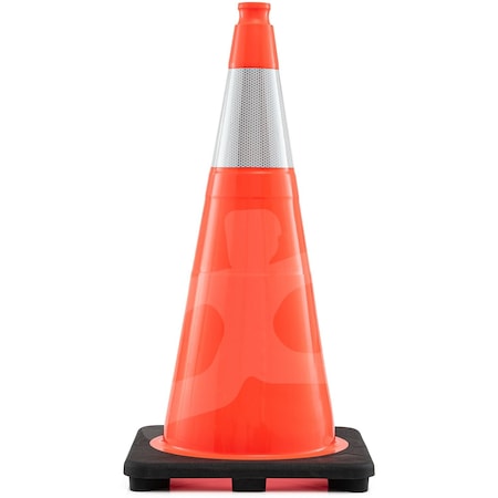 Xpose Safety 28 Inch Multipurpose PVC Orange Traffic Cones with 6in Collar OTC28-6-1-X