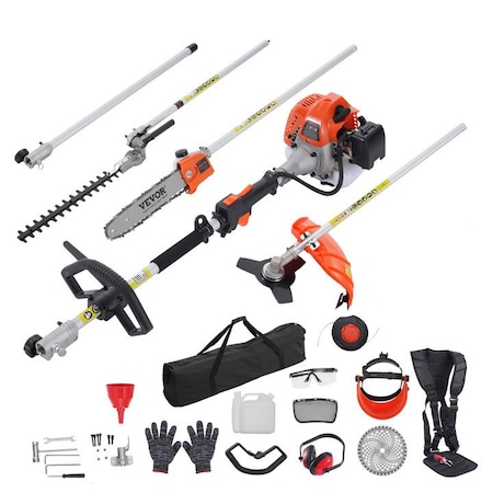 Vevor 5-in-1 Multi-Functional Trimming Tools Gas Hedge Trimmer 26CC Weed Eater F26-B