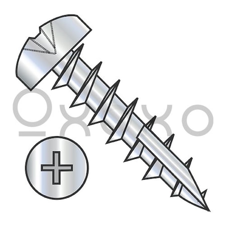 Oxoxo 10X1 Phillips Pan Deep Thread Wood Screw Type 17 Full Thread Steel Nickel Finish, 5000PK 592022