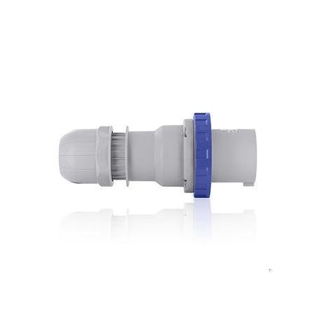 Leviton Pin & Sleeve Plug, 63 A, 200/250V AC, 2 Pole, IEC Grounding, Blue W263-P6