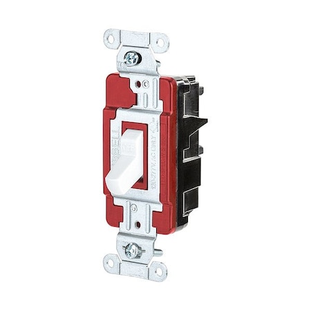 Hubbell Wall Switch, 1 hp, Toggle, 20 A, White CSB120STW