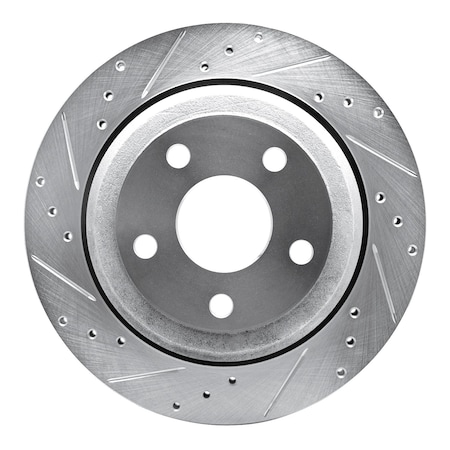 Dynamic Friction Co DFC Brake Rotor - Drilled and Slotted - Silver 631-42006L