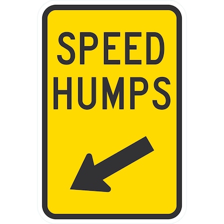 Lyle Speed Humps (Arrow to Bottom Left), 12x18, Engineer Grade, Yellow G-3184-EG_12x18