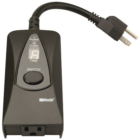 Southwire Digital Timer, 15 A, 125 V, 1875 W, 24 hr Time Setting, Black 50013