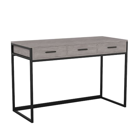 Martha Stewart 19.75 in. D X 47.25 in. W X Engineered Wood, Steel, Gray Top/Oil Rubbed Bronze Frame ZG-ZP-028-GY-BK-MS
