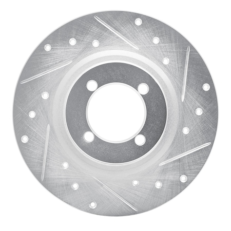 Dynamic Friction Co DFC Brake Rotor - Drilled and Slotted - Silver 631-31000R