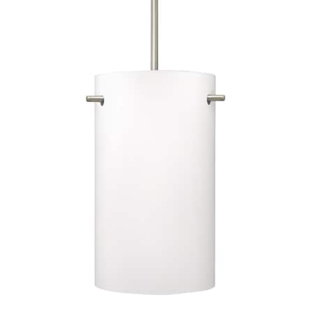 Besa Lighting Besa Tamburo 5 Pendant, Opal Matte, Satin Nickel Finish, 1x 11W LED 1JT-400507-LED-SN