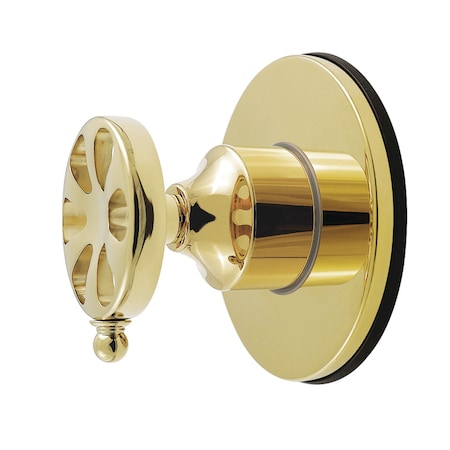 Kingston Brass Single-Handle Six-Way Diverter Valve with Round Trim Kit, Polished Brass KS4032RX