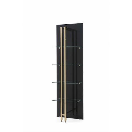 Homeroots 77" Black And Gold Stainless Steel Four Tier Etagere Bookcase 372195