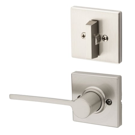 Kwikset Right Hand Ladera Lever with Square Rose Interior Single Cylinder Handleset Trim 966LRLSQTRH-15.UNIV