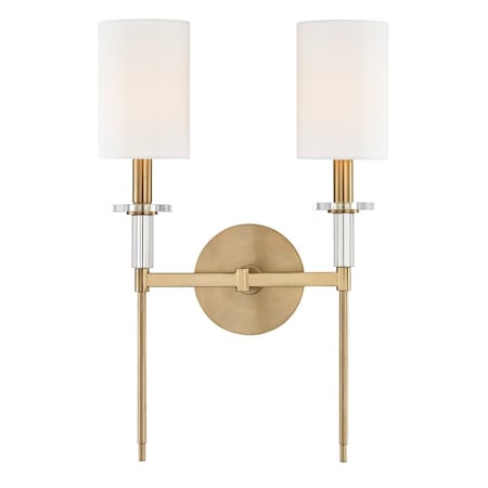 Hudson Valley Lighting Amherst 2 Light Wall Sconce 13 In. Aged Brass 8512-AGB
