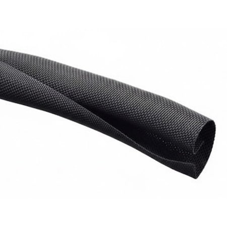 Kable Kontrol Self-Closing Woven Wrap Braided Cable Sleeving - 1/2in ID - 164ft - Black BSWW-050-BK-164