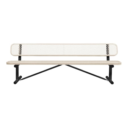 Leisure Craft Portable, Bench with Back, 8ft., Sandstone B8WBP-SANDSTONE