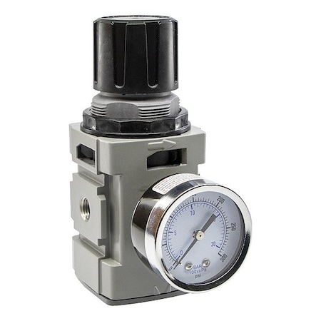 Wilkerson Regulator, Aluminum, 5 3/8" H, 2 3/8" W R18-02-G0G0B