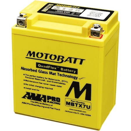 Motobatt 8Ah 115 CCA AGM Powersports Battery replaces YTX7L YTX7L-BS YTZ8V MBTX7U
