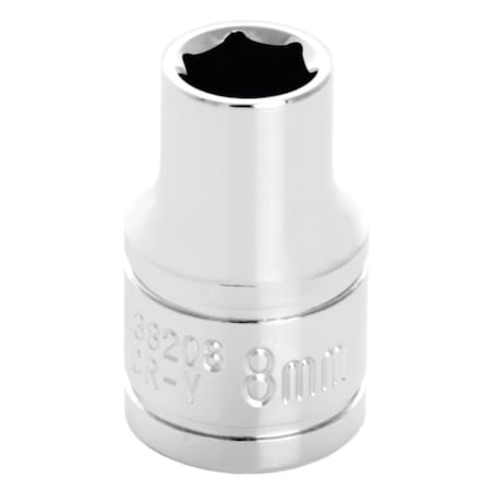 Perform Tool Socket 3/8 In Drive; 8 mm; Metric; 6 Point; Polished Nickel Chrome Plated; Vanadium Alloy Steel W38208