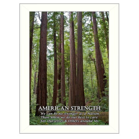 Homeroots American Strength 2 White Framed Print Wall Art 415563