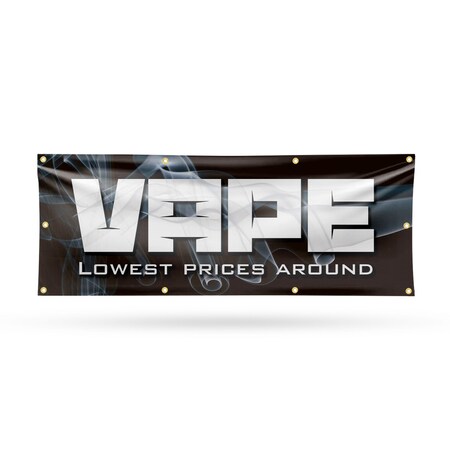 Signmission Vape Shop Lowest Prices, 36 Inch x 96 Inch, Vinyl Banner B-96-30908