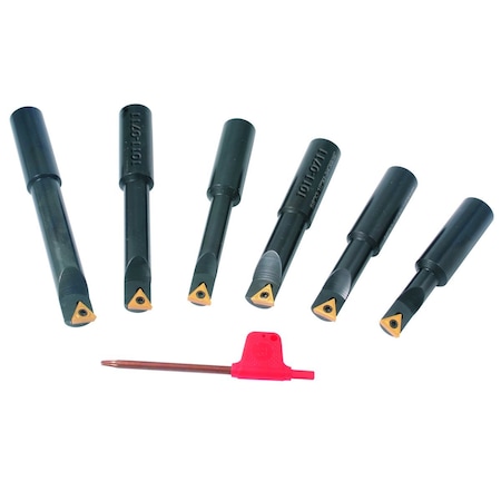 Pro-Series 6 Piece 5/8" Round Shank Indexable Boring Bar Set 1001-0711