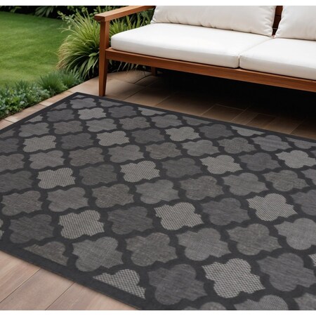 Homeroots 8' X 10' Black Indoor Outdoor Area Rug 522140
