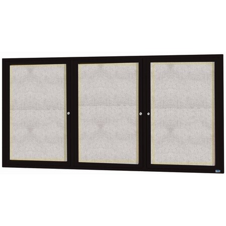 Aarco Outdoor Illuminated Enclosed Bulletin Board w/ Al Frame, Powder Coated Black, 48''Hx96''W ODCC4896-3RIBK