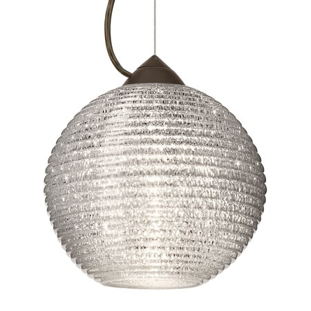 Besa Lighting Kristall 8 Cord Pendant, Glitter, Bronze Finish, 1x60W Incandescent 1KX-4616GL-BR
