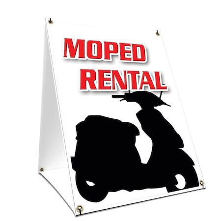 Signmission Moped Rental, 24 Inch x 18 Inch A-frame Yard Sign, Plastic Sign SBC-1824-Moped Rental