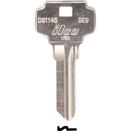 Kaba Ilco Dexter Nickel Plated House Key, DE9 / DS1145, 10PK AL00000772