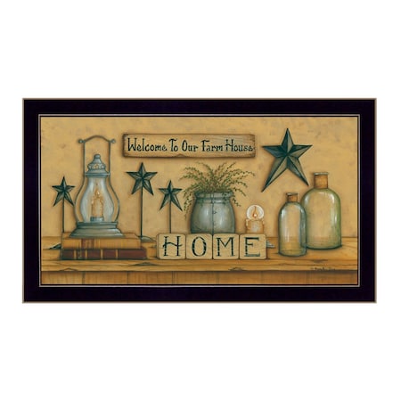 Homeroots Welcome to Our Farm House Black Framed Print Wall Art 405304