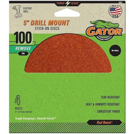 Gator 5IN 100GRIT PSA DISC 4PK 3001GA