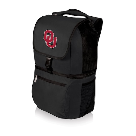 Picnic Time Family Of Brands NCAA Oklahoma Sooners Zuma Backpack Cooler - Soft Cooler Backpack - Lunch Cooler, Black 634-00-175-454-0