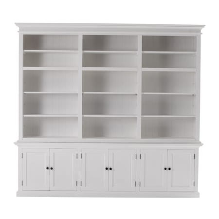 Homeroots 71in White Solid Wood Frame Dining Hutch With Multiple Shelves And Three Drawers 397128