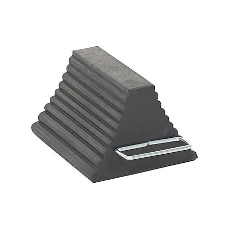 Vestil Rubber Wheel Chock-Steel Handle, 9.25x6x8 RWC-8-HDL