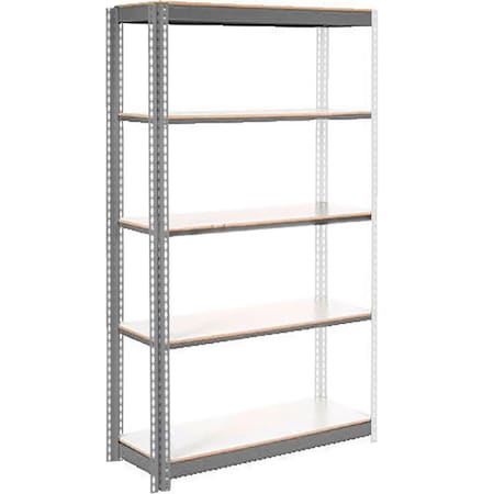 Global Industrial 5 Shelf Standard Duty Boltless Shelving Add On 48"Wx18"Dx84"H, Laminate Deck B3153414