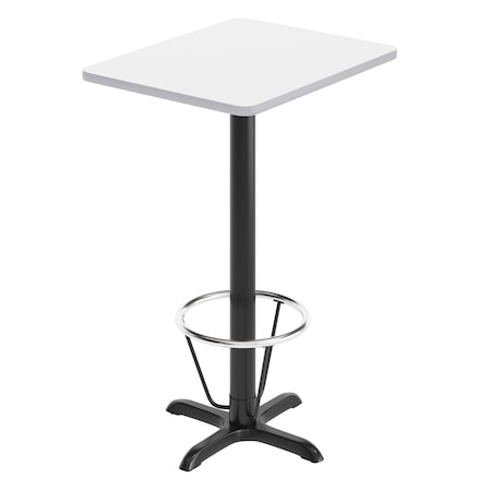 Flash Furniture Rectangle 30 in L, 24 in W, White XU-WHTB-2430-T2222B-3CFR-GG