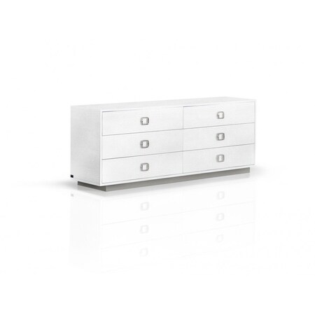 Homeroots 63" White Solid And Manufactured Wood Six Drawer Dresser 490817