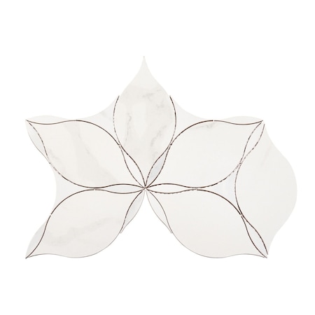 Andova Tiles Ciara Tanok White 7-in. x 12-in. Flower Marble Look Matte Porcelain Wall & Floor Tile ANDCIA1262