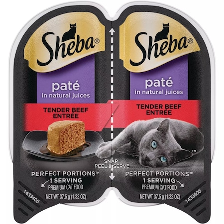 Sheba Perfect Portions Pate 2.6 Oz. Adult Tender Beef Wet Cat Food 798137