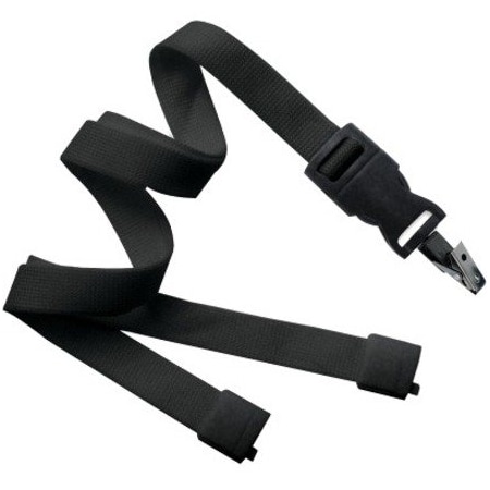 Brady LANYARD STANDARD, BLACK, 5/8in 16MM OPTIWEAVE, DTACH BULL-DOG CLIP ATTACHMENT, BREAK-AWAY ONLY 2135-4661